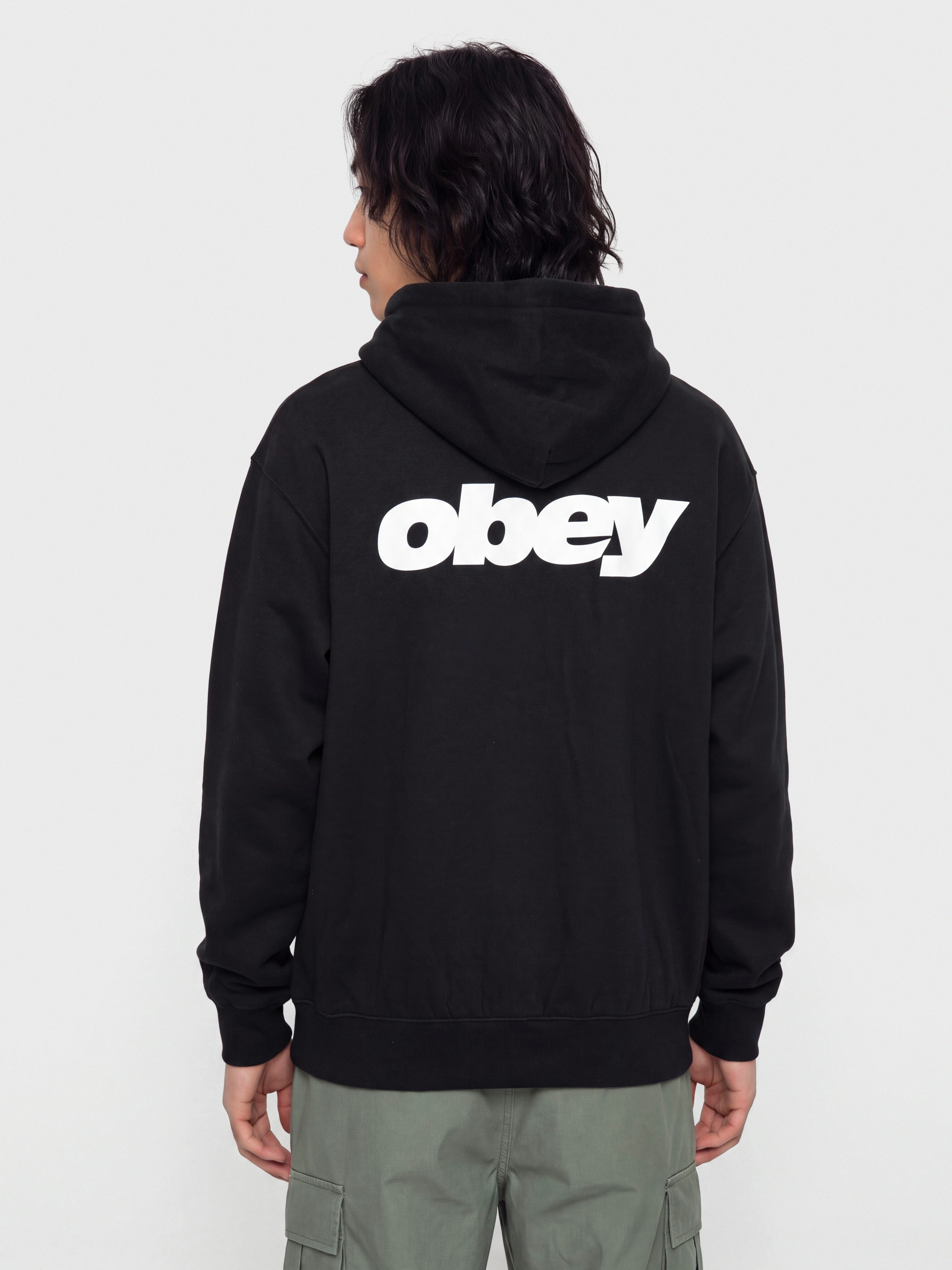 Hanorac cu glugă OBEY League HD (black)