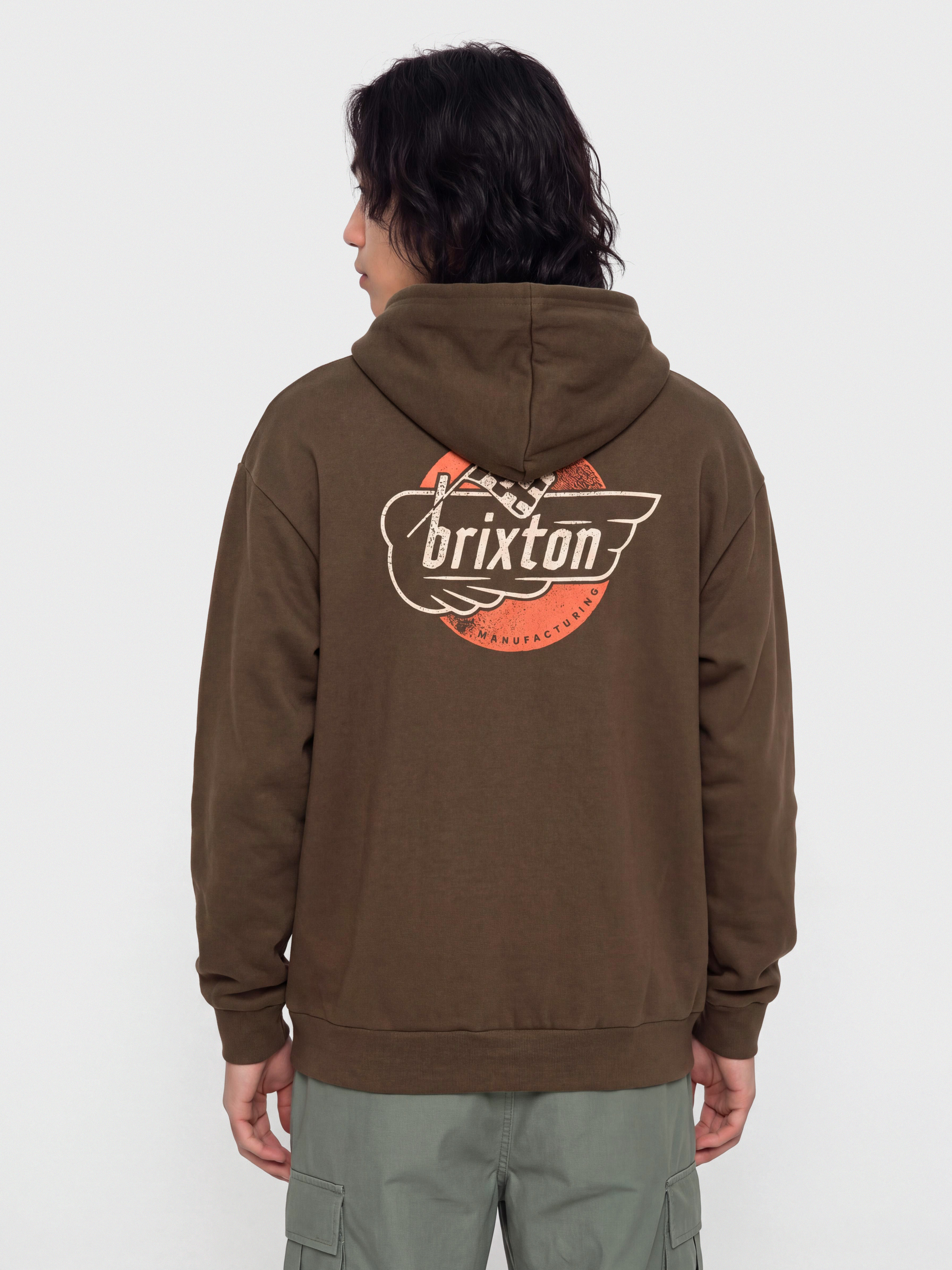 Hanorac cu glugă Brixton Heyward HD (walnut brown)