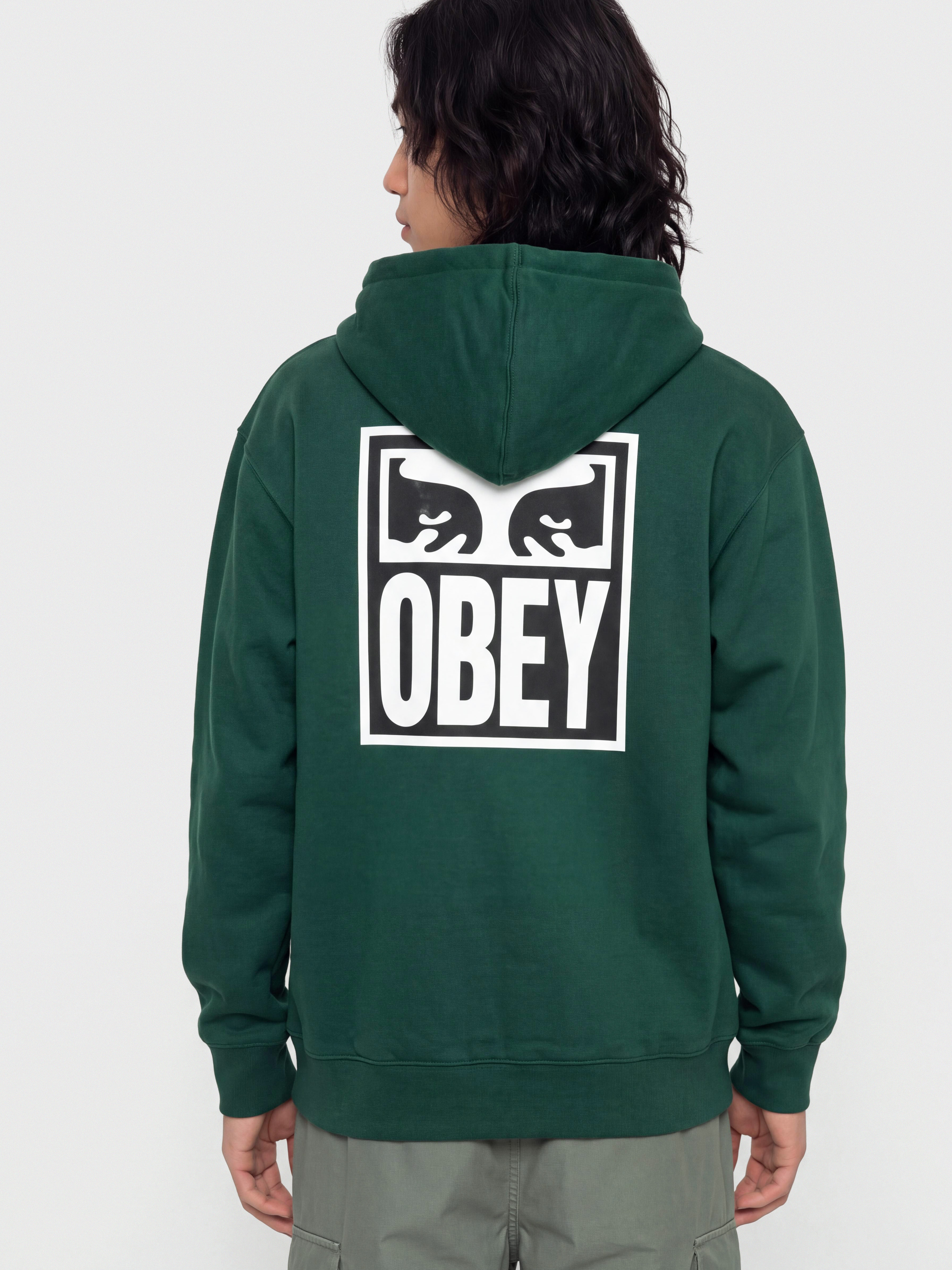 Hanorac cu glugă OBEY Eyes Icon HD (rainforest)