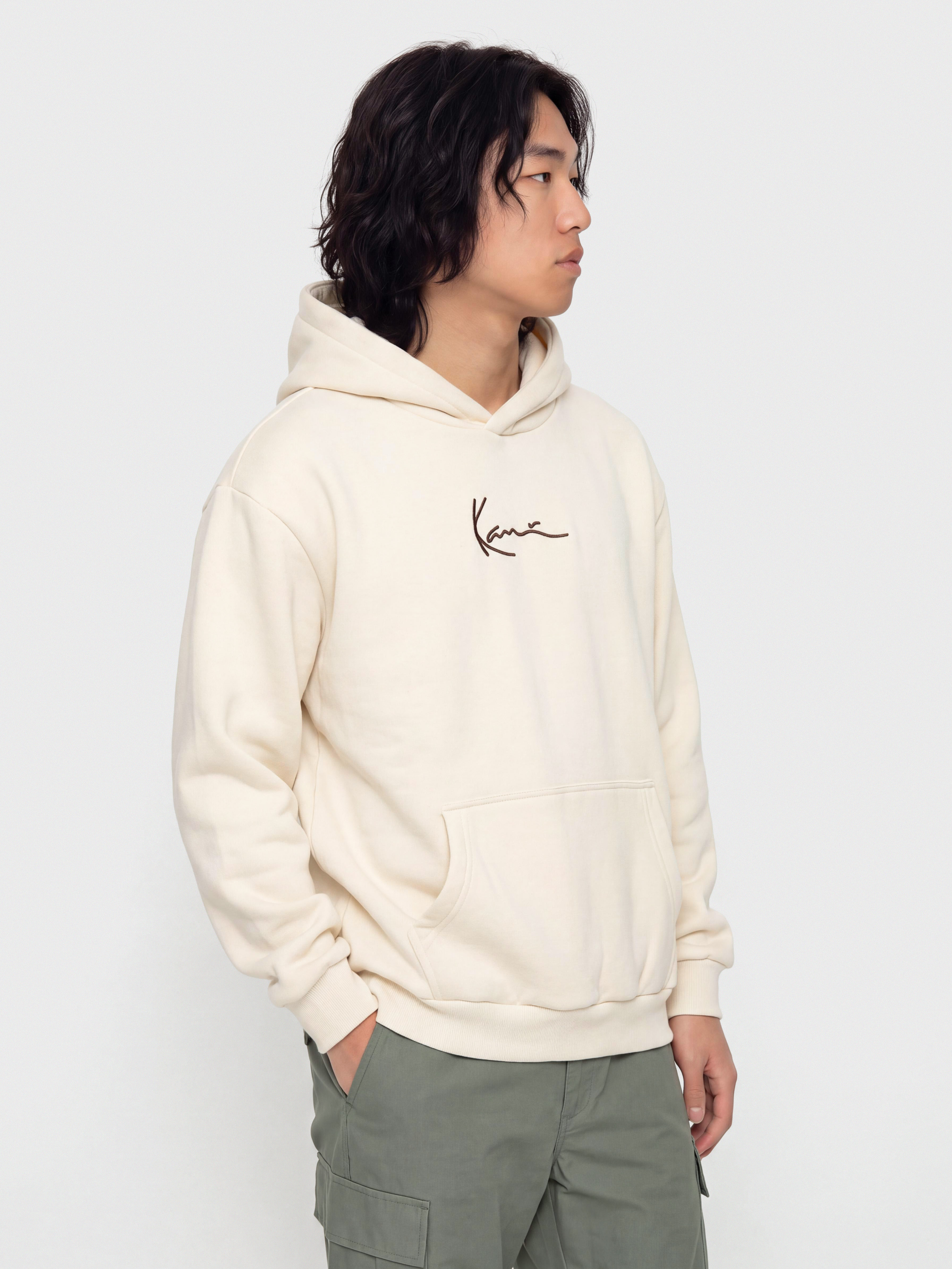 Hanorac cu glugă Karl Kani Signature Hot Dog Oversized HD (off white)