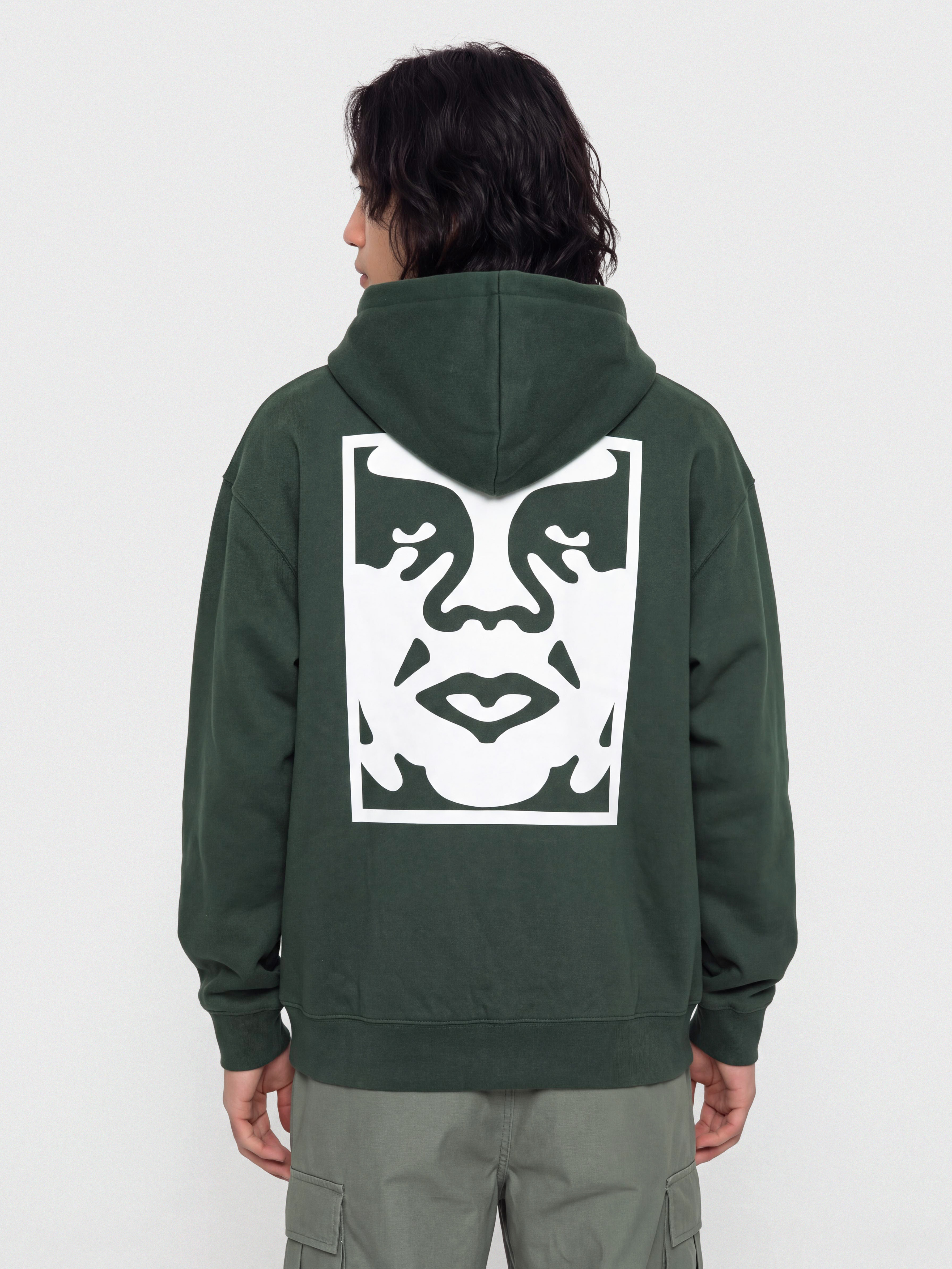 Hanorac cu glugu0103 OBEY Bold Icon Extra Heavy HD (green gables)
