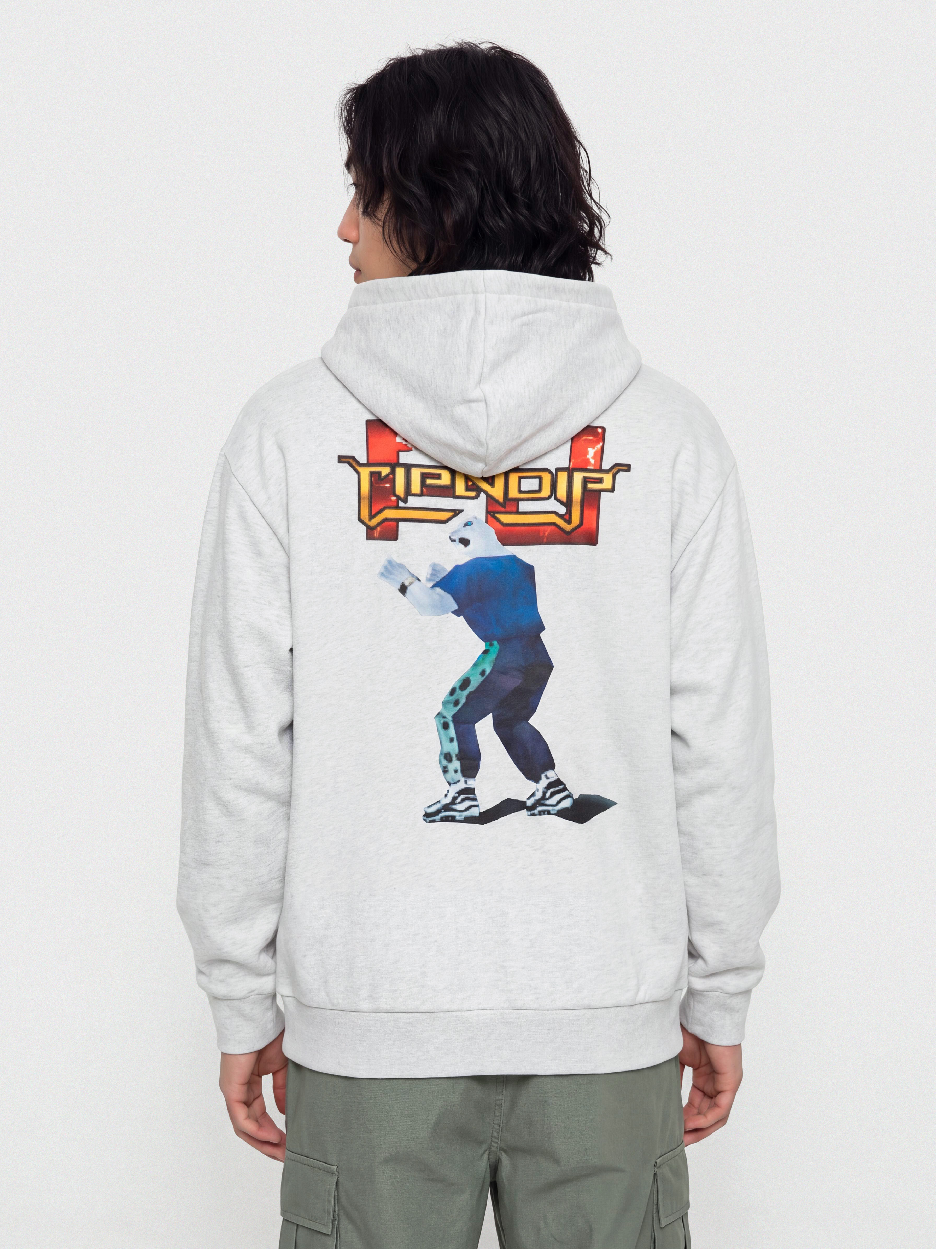 Hanorac cu glugă RipNDip Fight HD (ash heather)