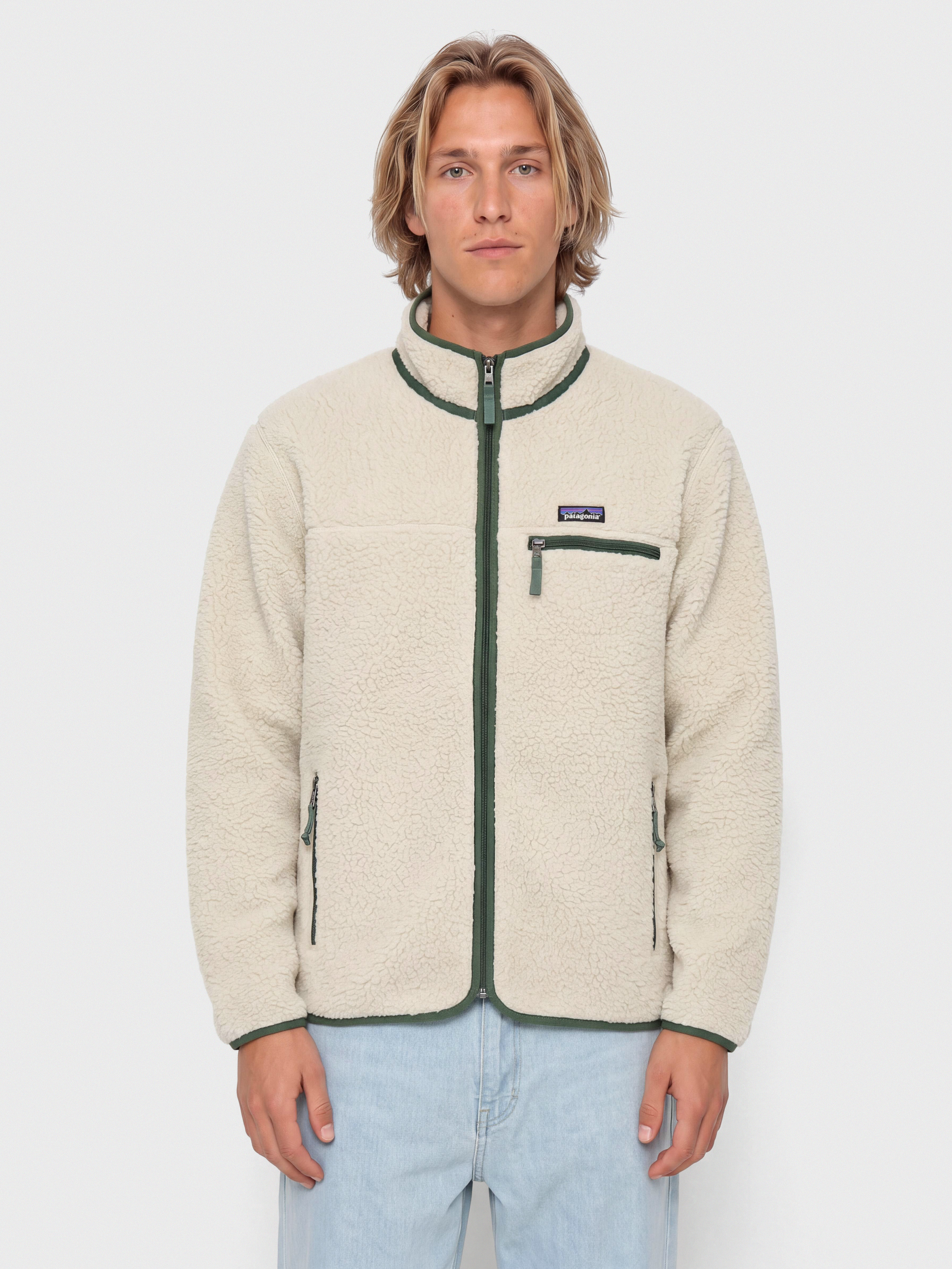 Geacă Patagonia Retro Pile (pelican w/canopy green)