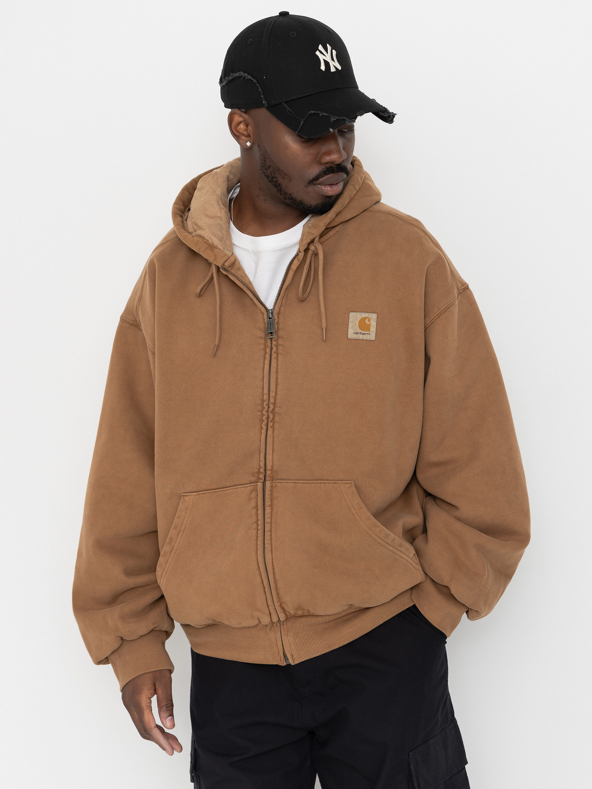 Hanorac cu glugă Carhartt WIP Vista ZHD (wip h brown/garment dyed)