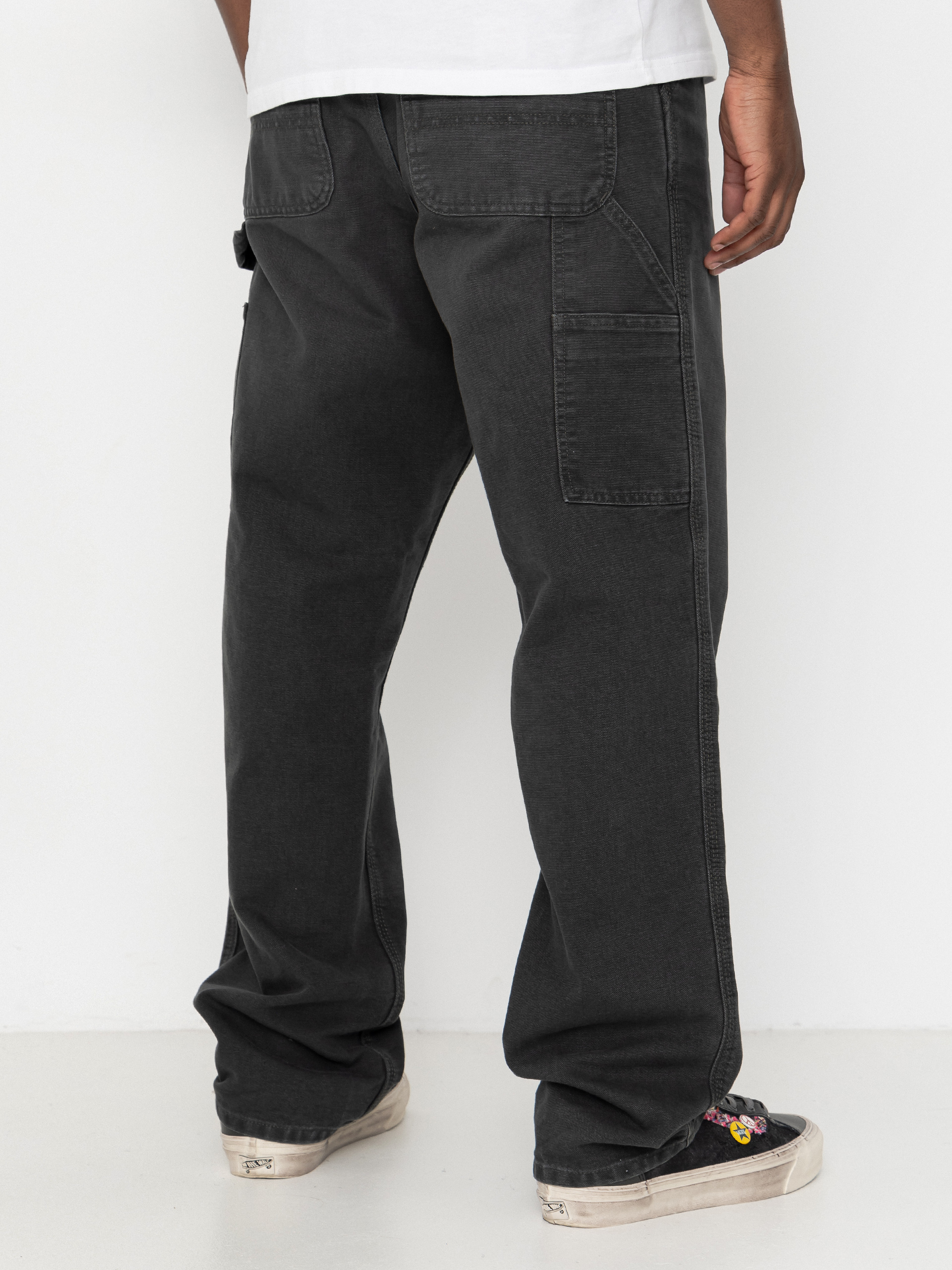 Pantaloni Carhartt WIP Single Knee (raven/stone canvas)