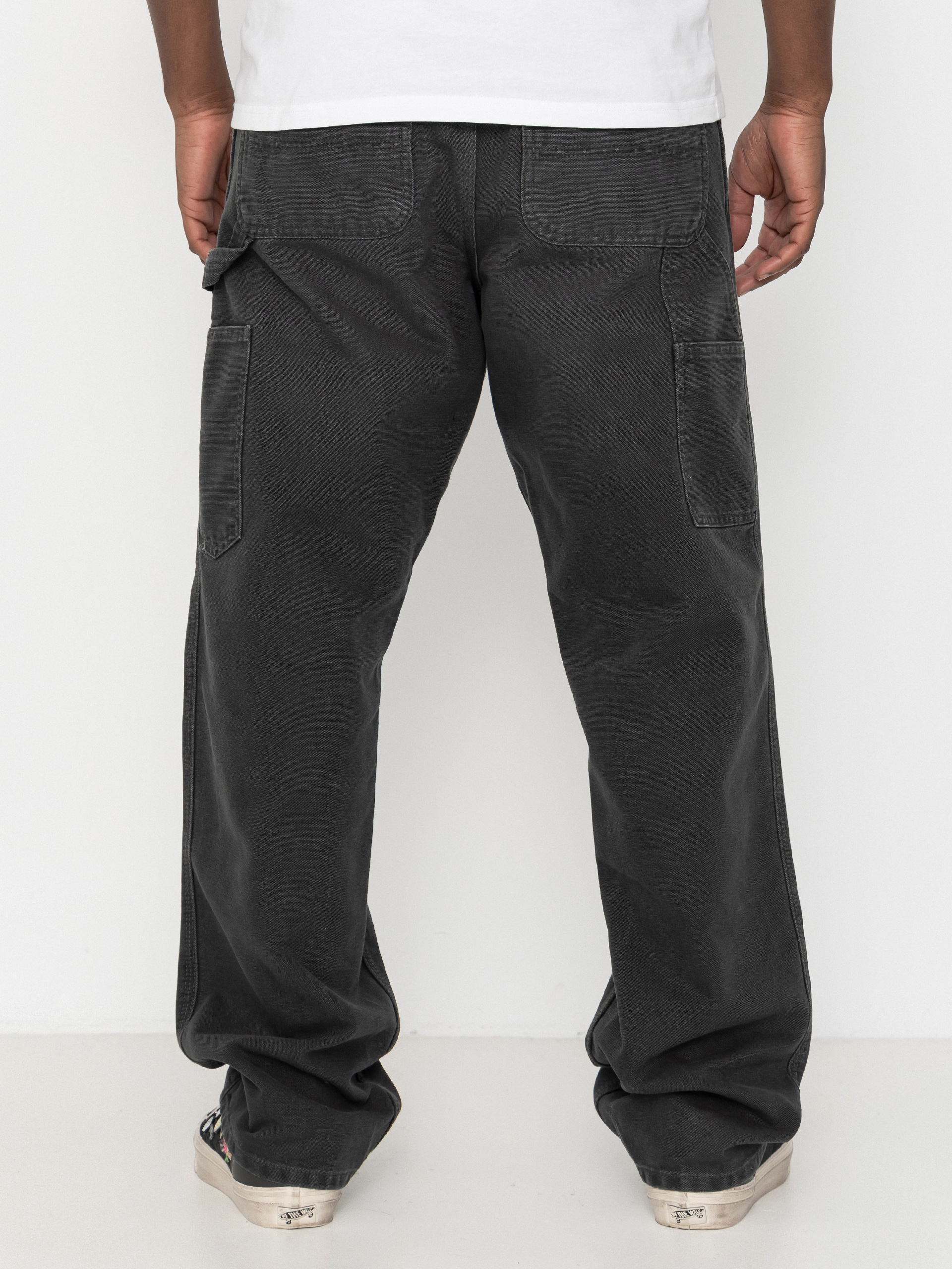 Pantaloni Carhartt WIP Single Knee (raven/stone canvas)