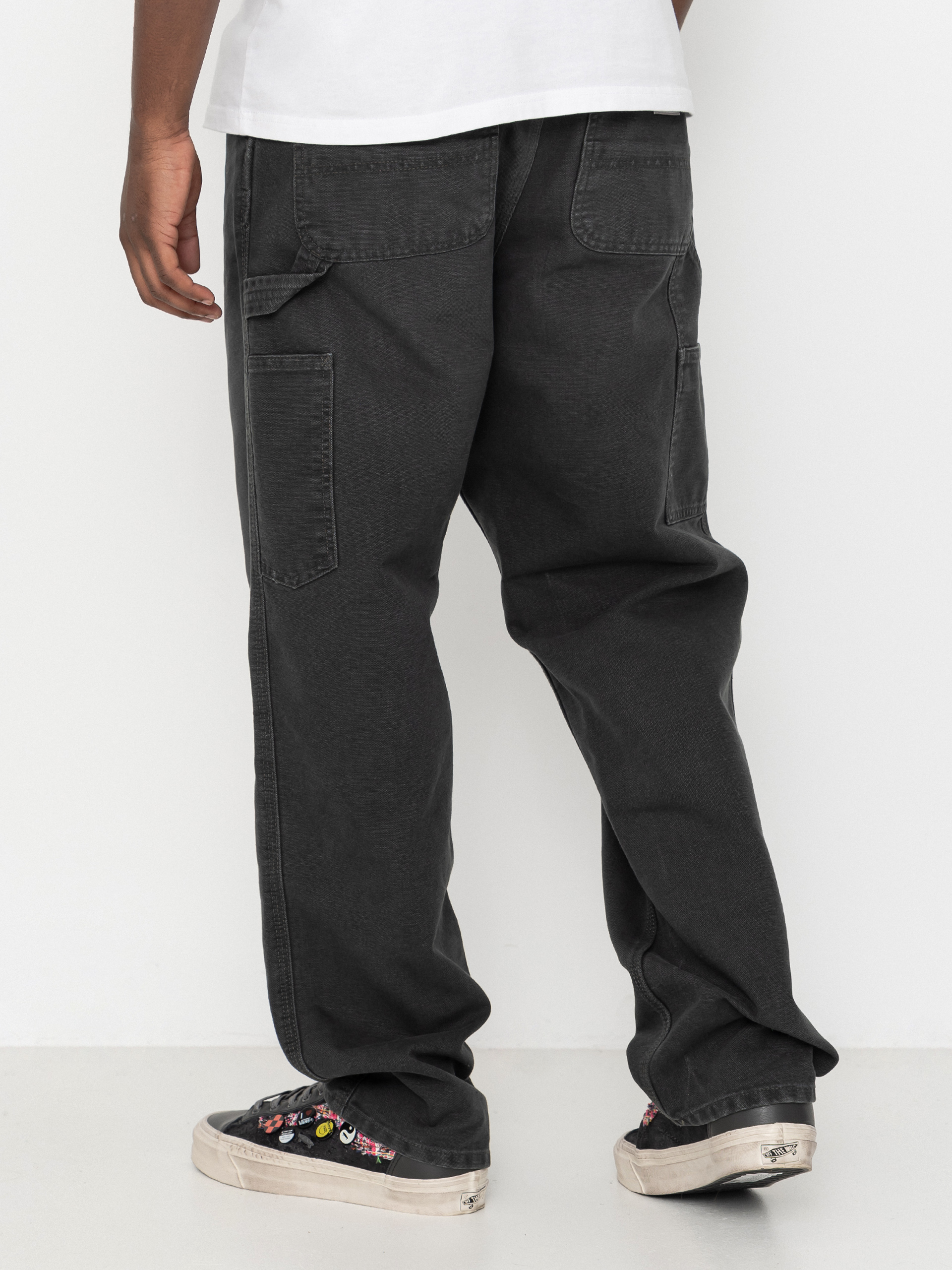 Pantaloni Carhartt WIP Single Knee (raven/stone canvas)