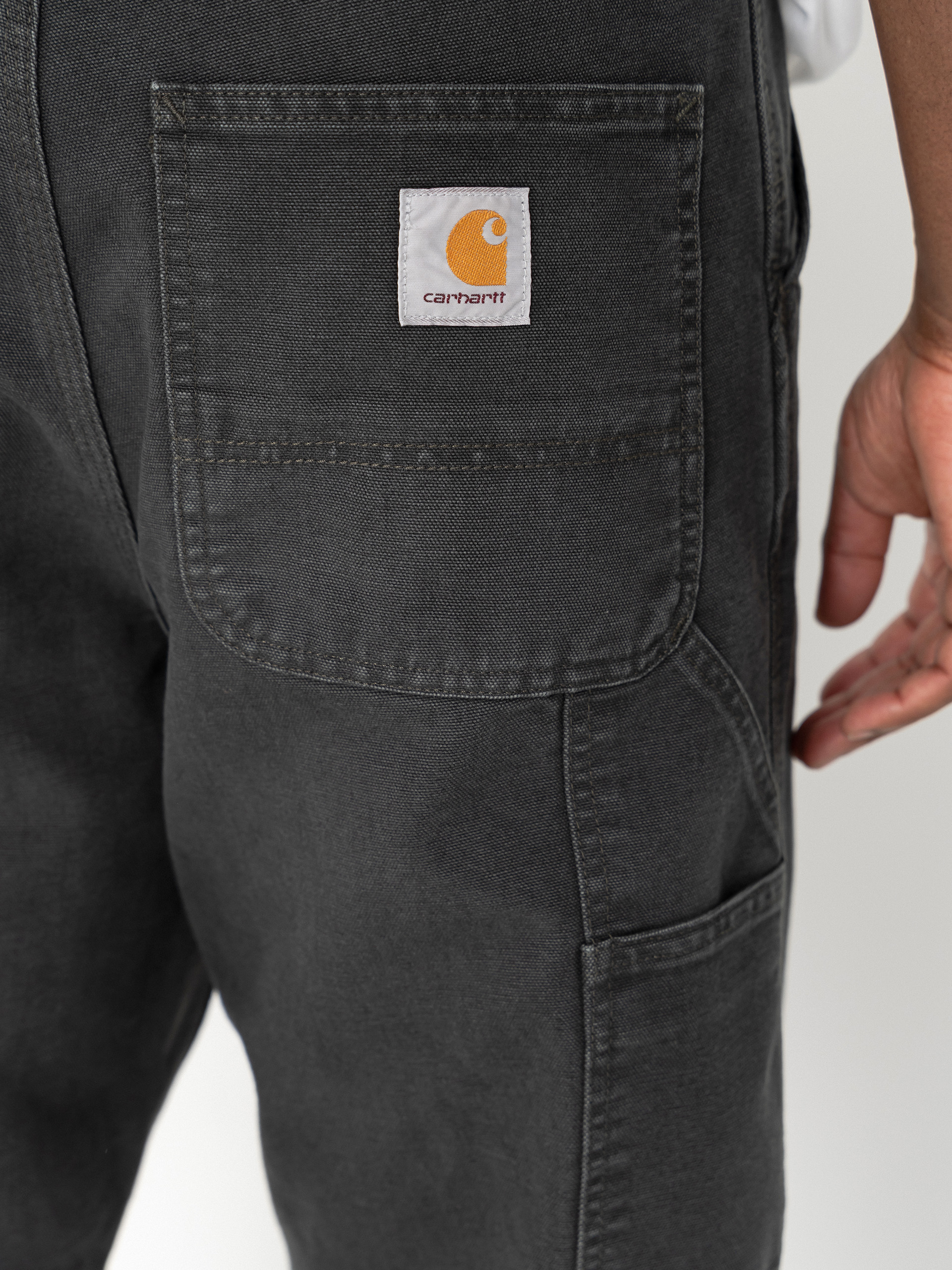 Pantaloni Carhartt WIP Single Knee (raven/stone canvas)
