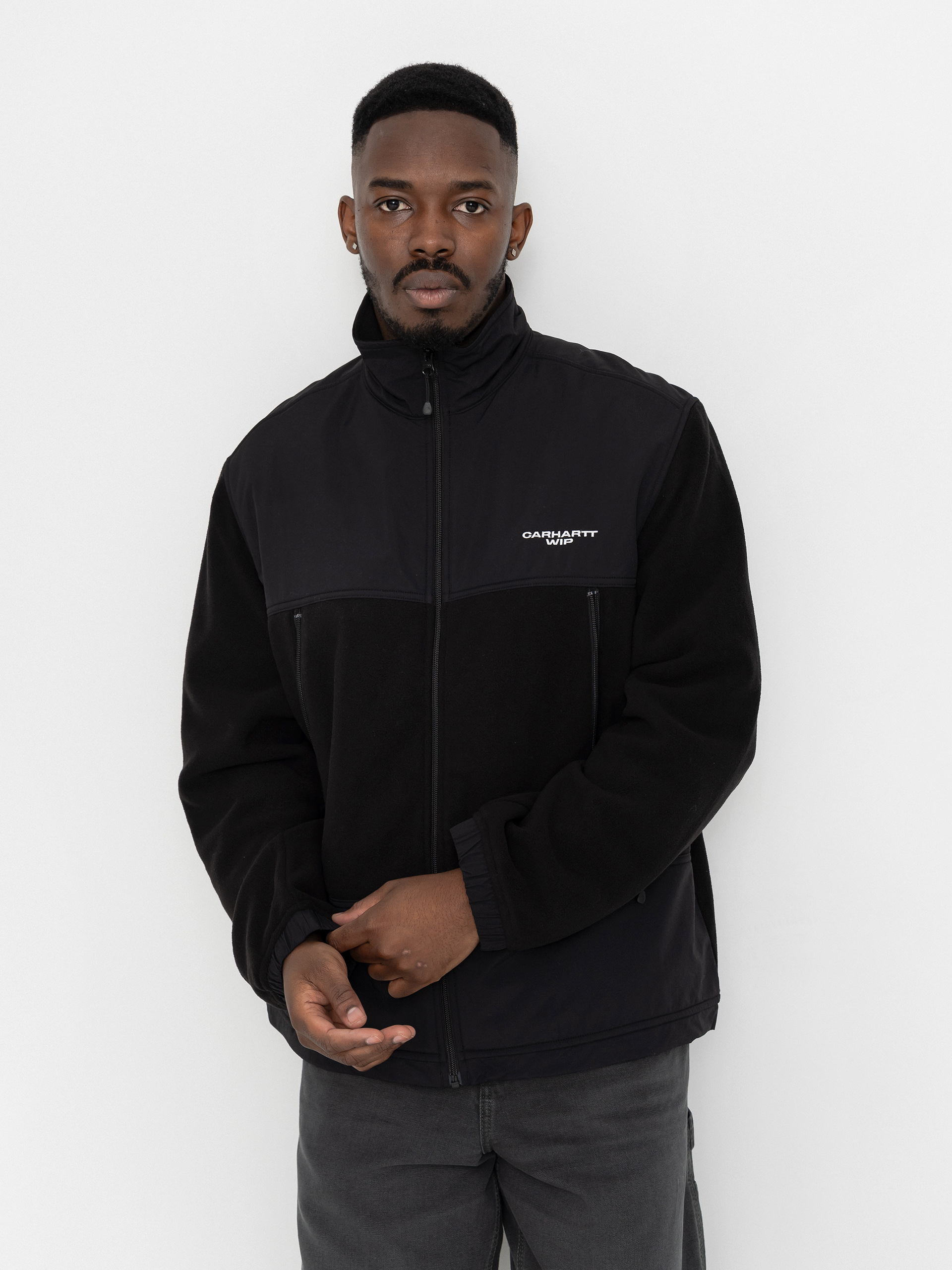 Hanorac din fleece Carhartt WIP Edmore (black/white)