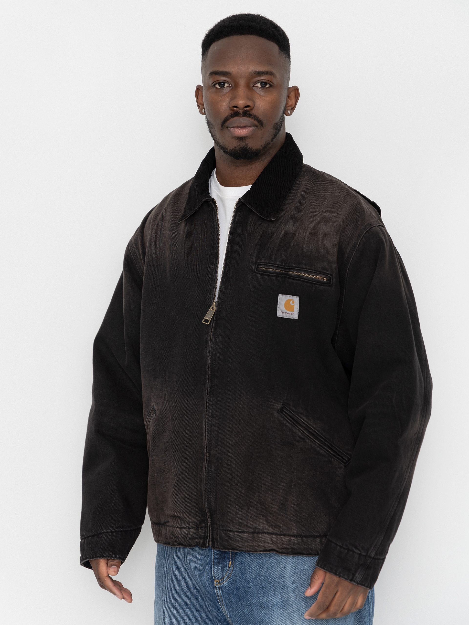 Geacă Carhartt WIP OG Detroit (black/black/tobacco used wash)