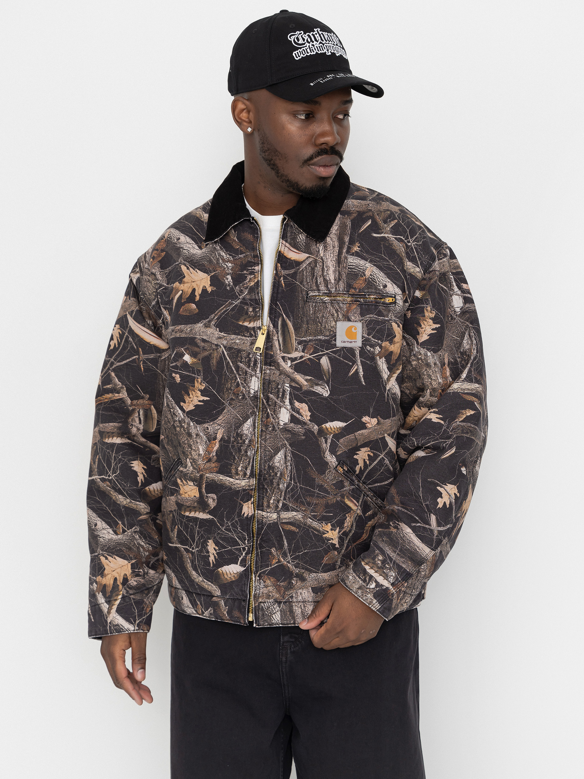 Geacă Carhartt WIP OG Detroit (camo feather tree black/black/heavy stone wash)