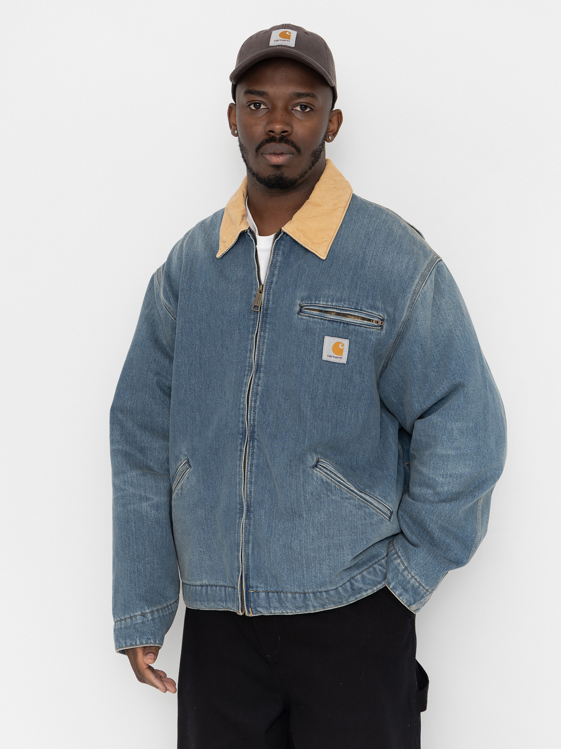 Geacă Carhartt WIP OG Detroit (blue/dusty h brown/old used wash)
