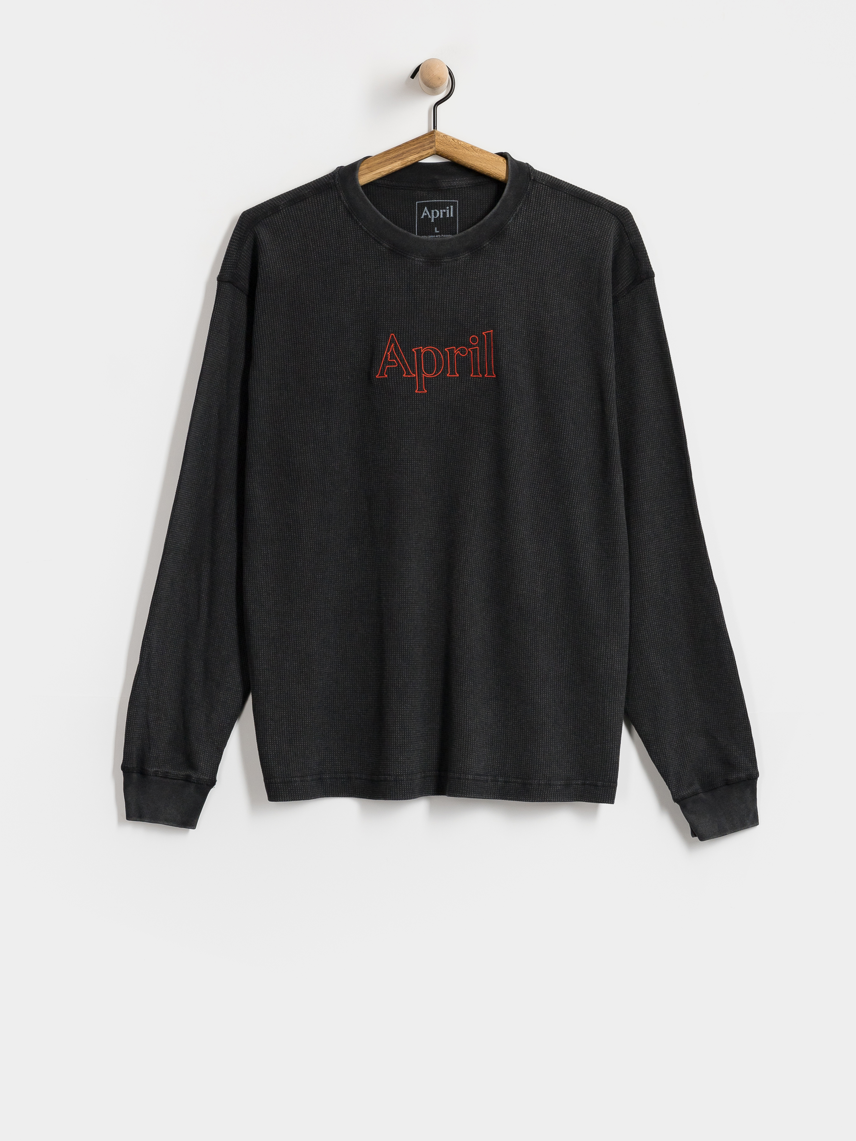Longsleeve April Skateboards Thermal Embroid (black)
