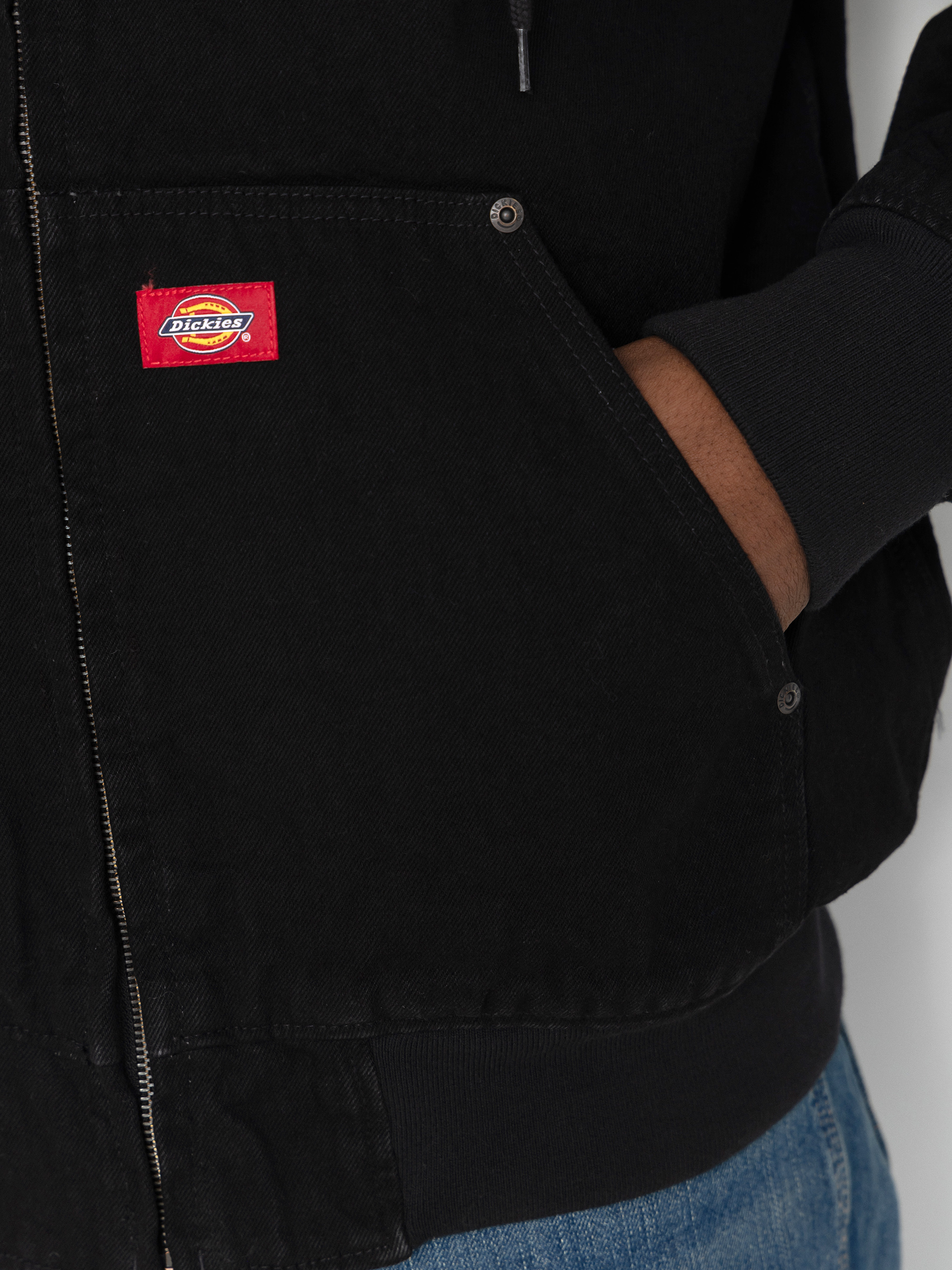 Geacă Dickies Hilham Lined Denim Hooded Bomber (black)