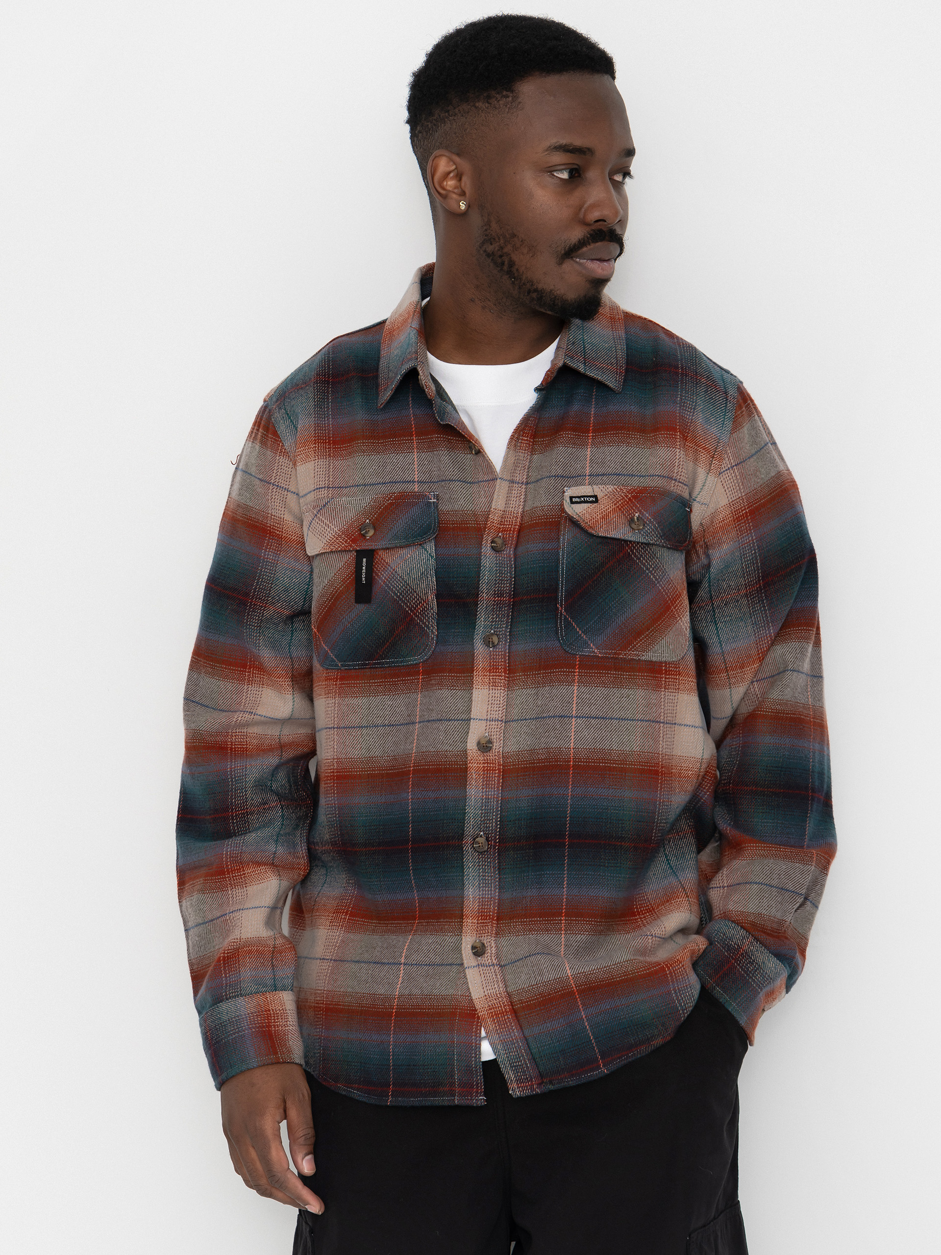 Cu0103mau0219u0103 Brixton Bowery Flannel Ls (multi shadow)