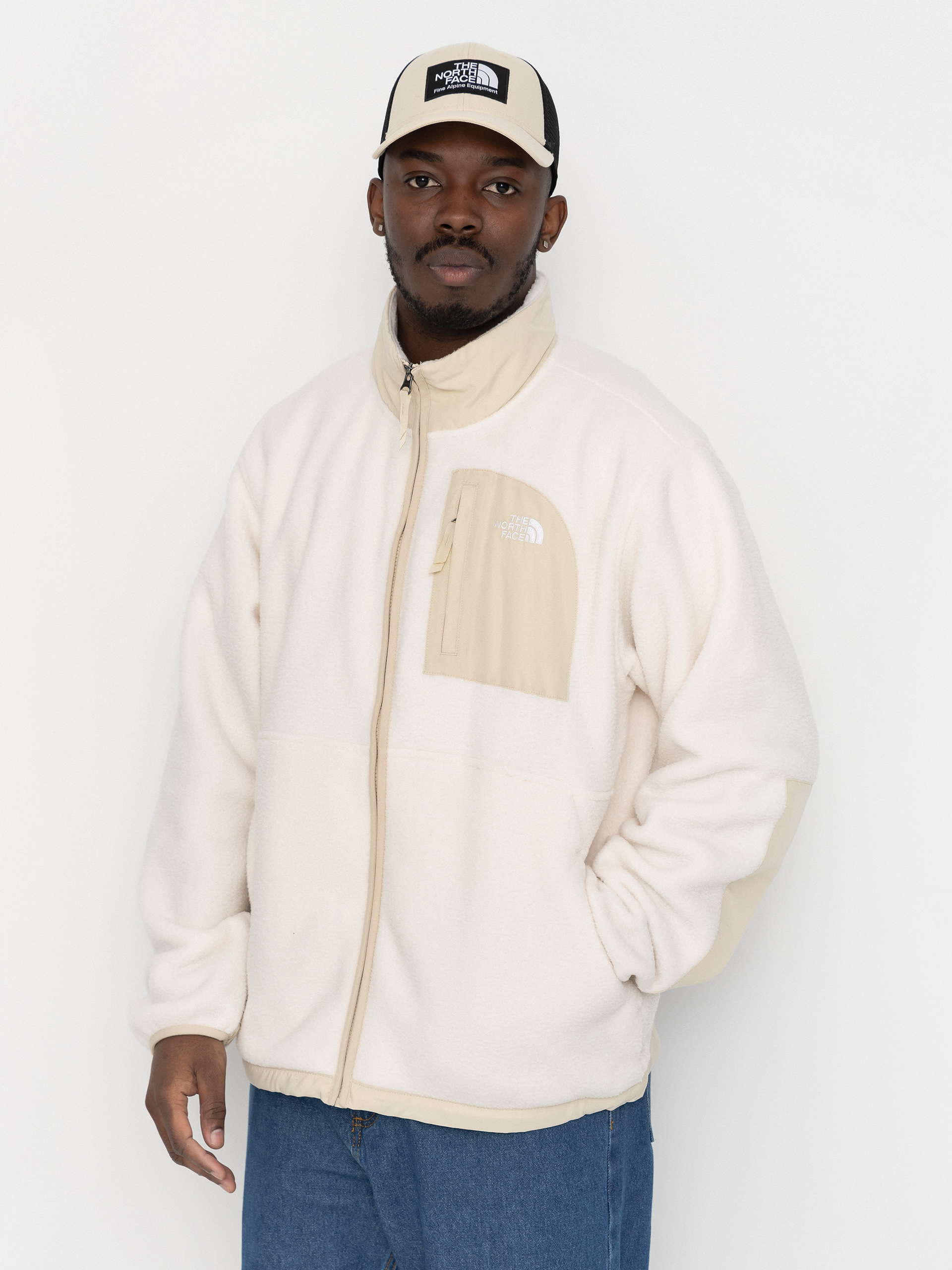 Hanorac din fleece The North Face Yumiori Off Peak (white dune/desert stone)