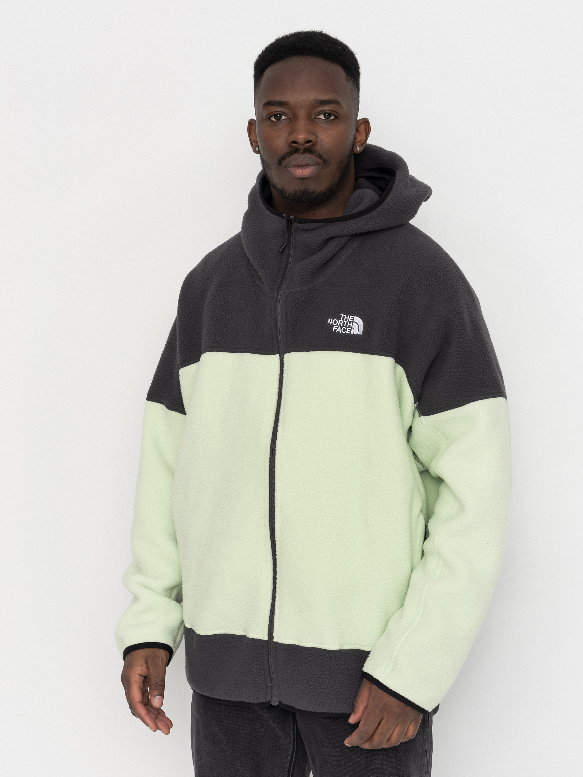 Hanorac The North Face Nse Full Zip Mask Fleece (calcified lime/anthraci)