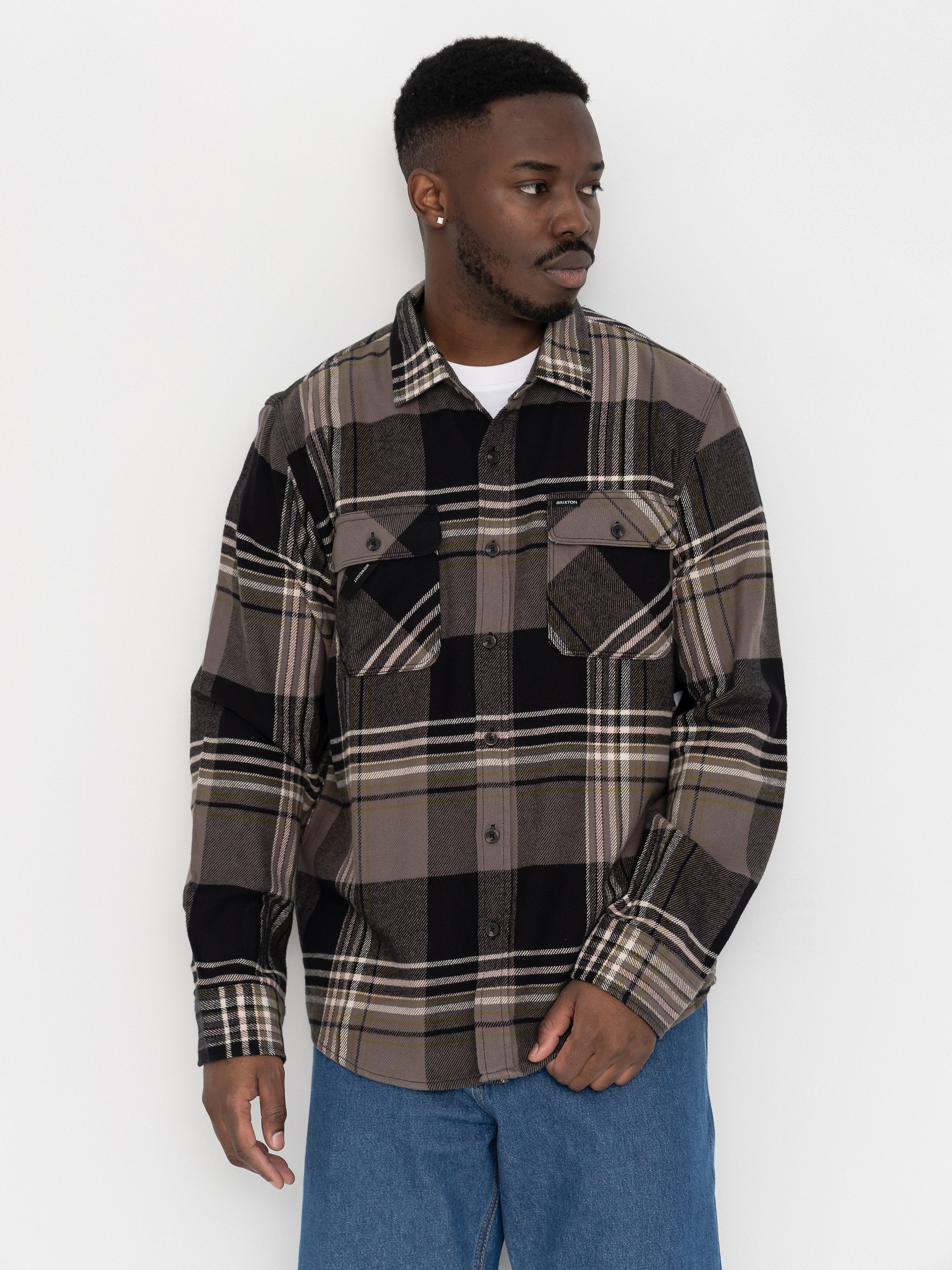 Cămașă Brixton Bowery Flannel Ls (black/multi)
