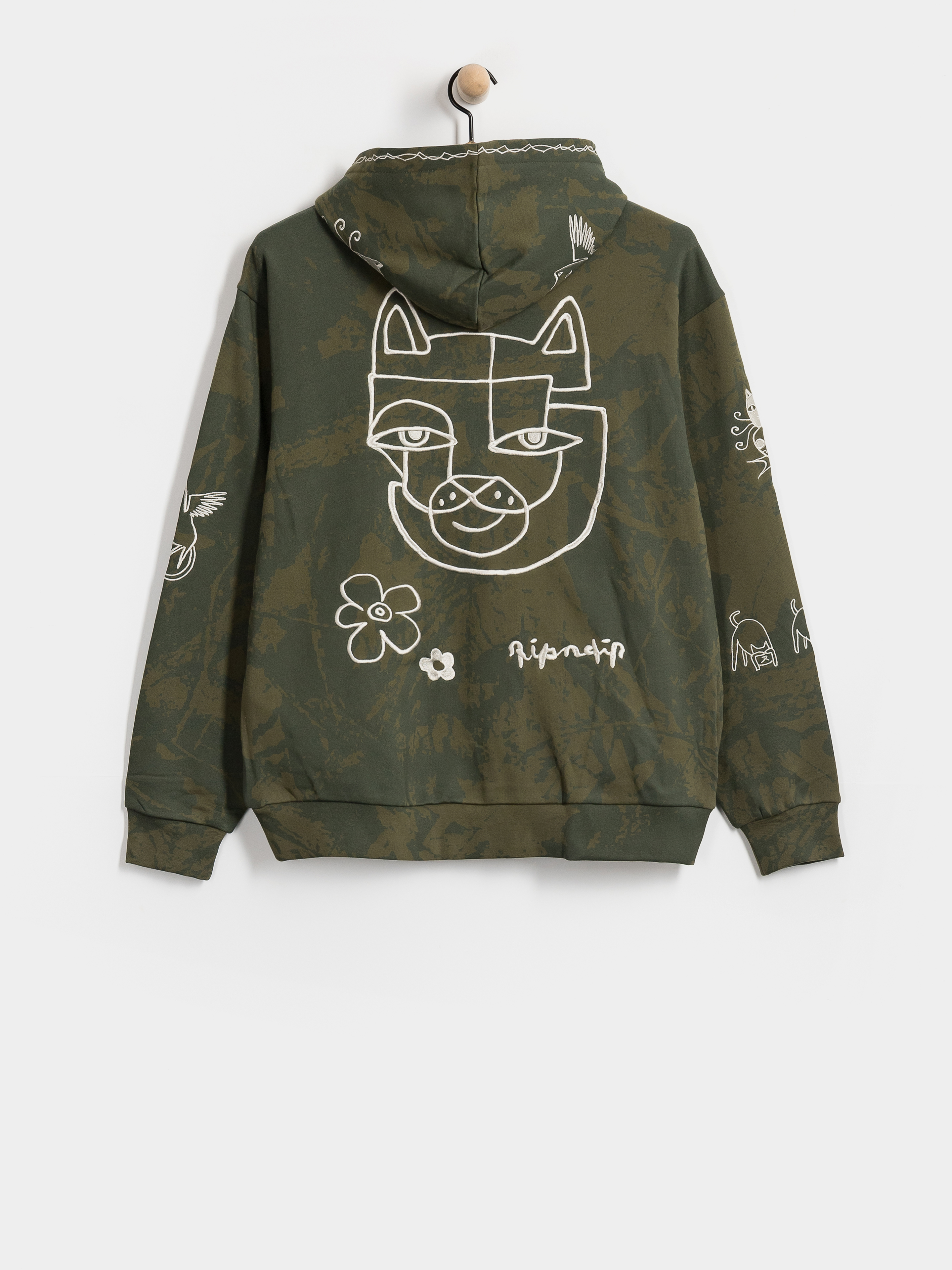 Hanorac cu glugă RipNDip Blonded HD (forest camo)