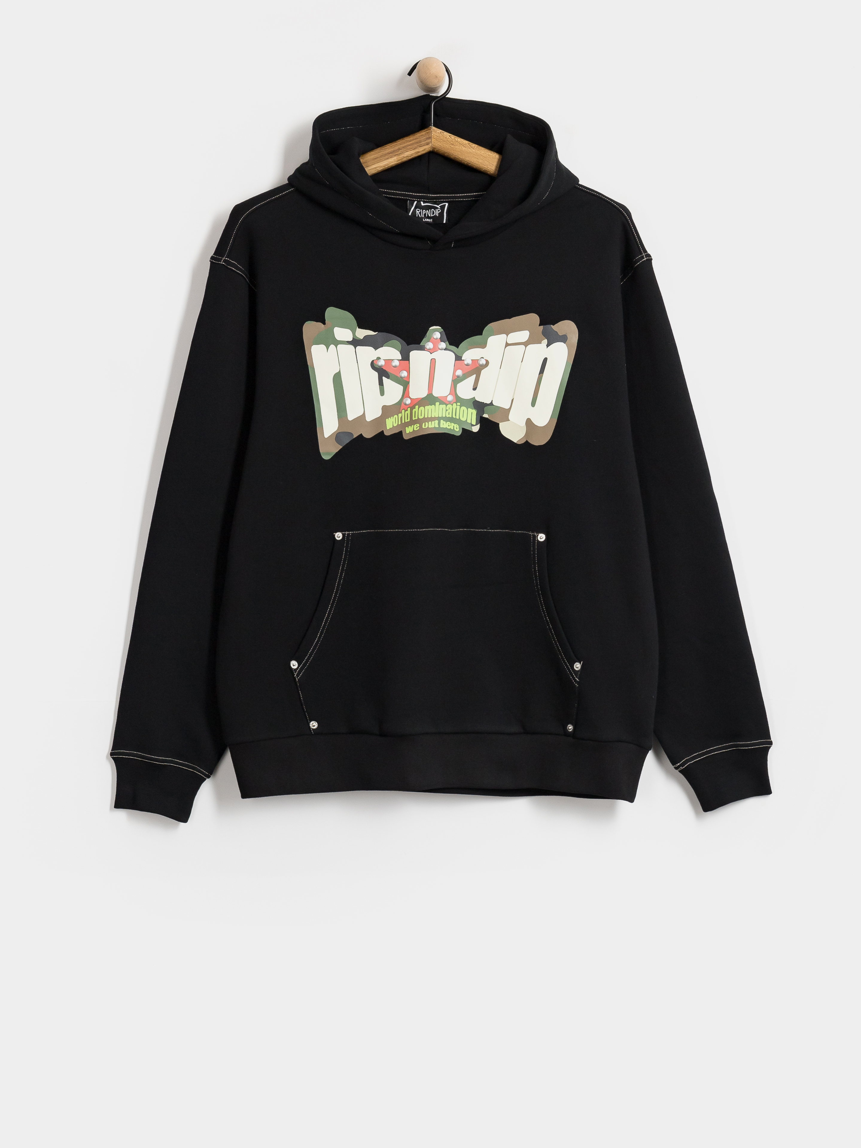 Hanorac cu glugă RipNDip World Domination HD (black)