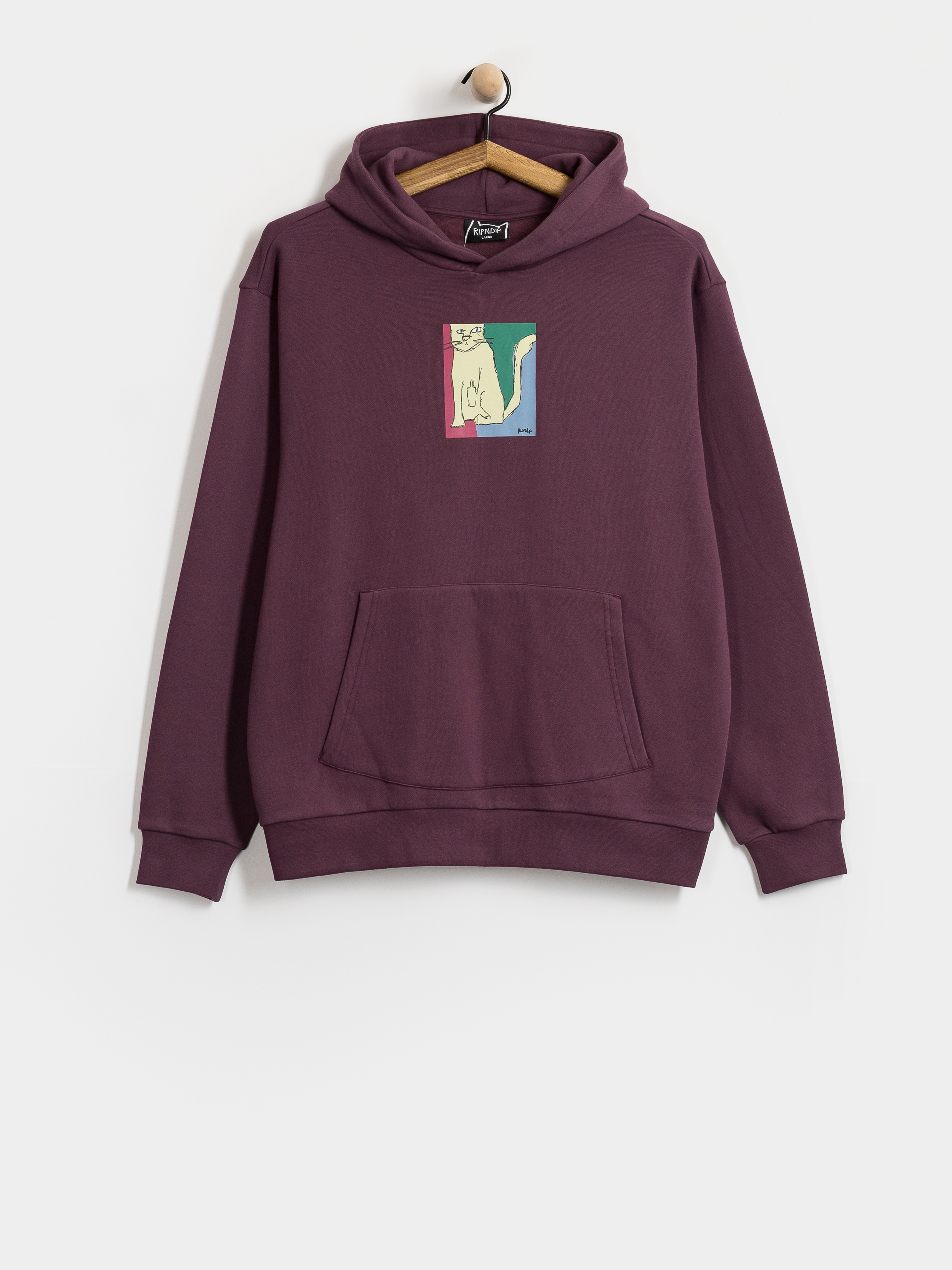Hanorac cu glugă RipNDip Nermhol HD (dark plum)