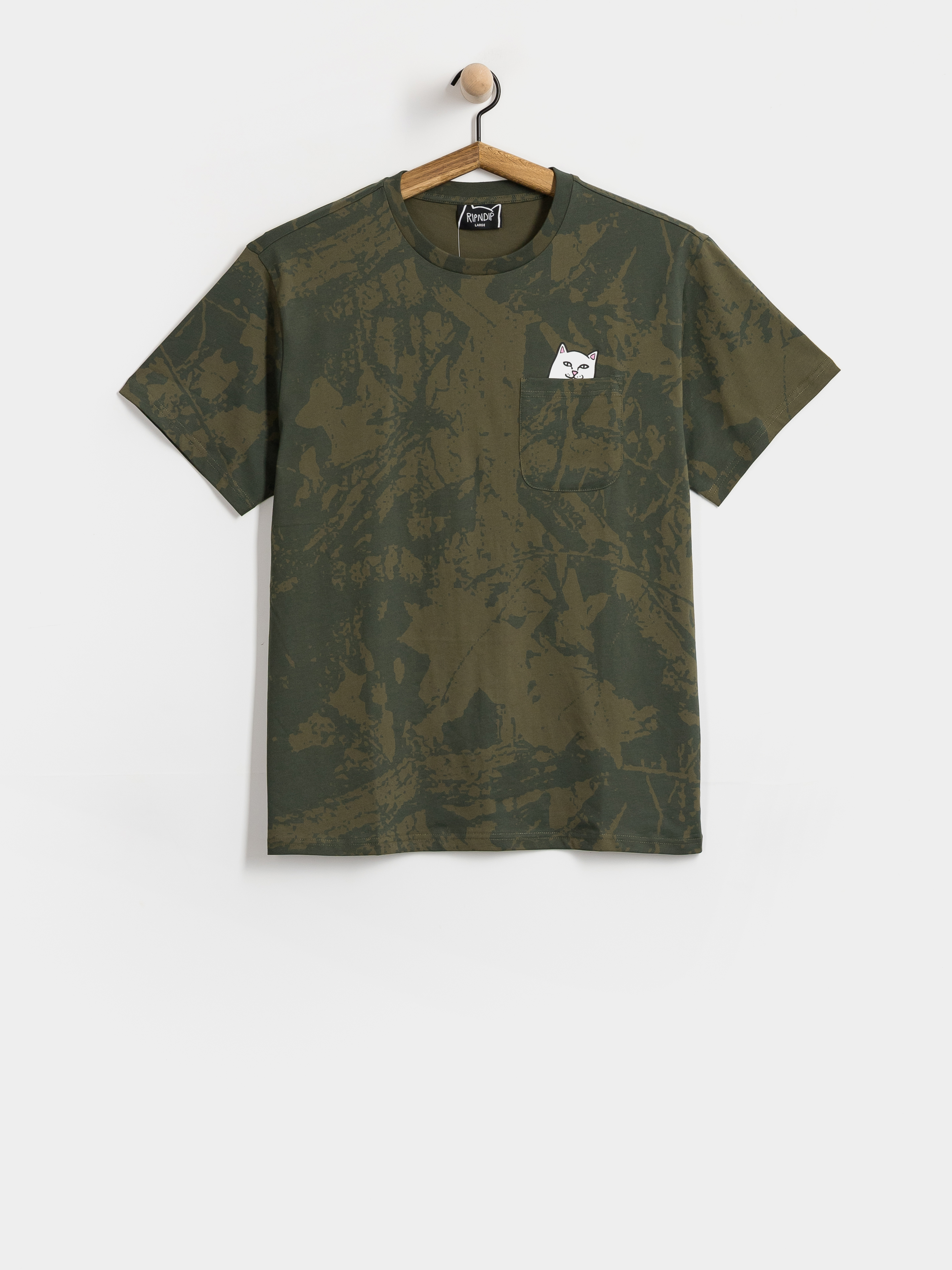 Tricou RipNDip Lord Nermal Pocket (forest camo)