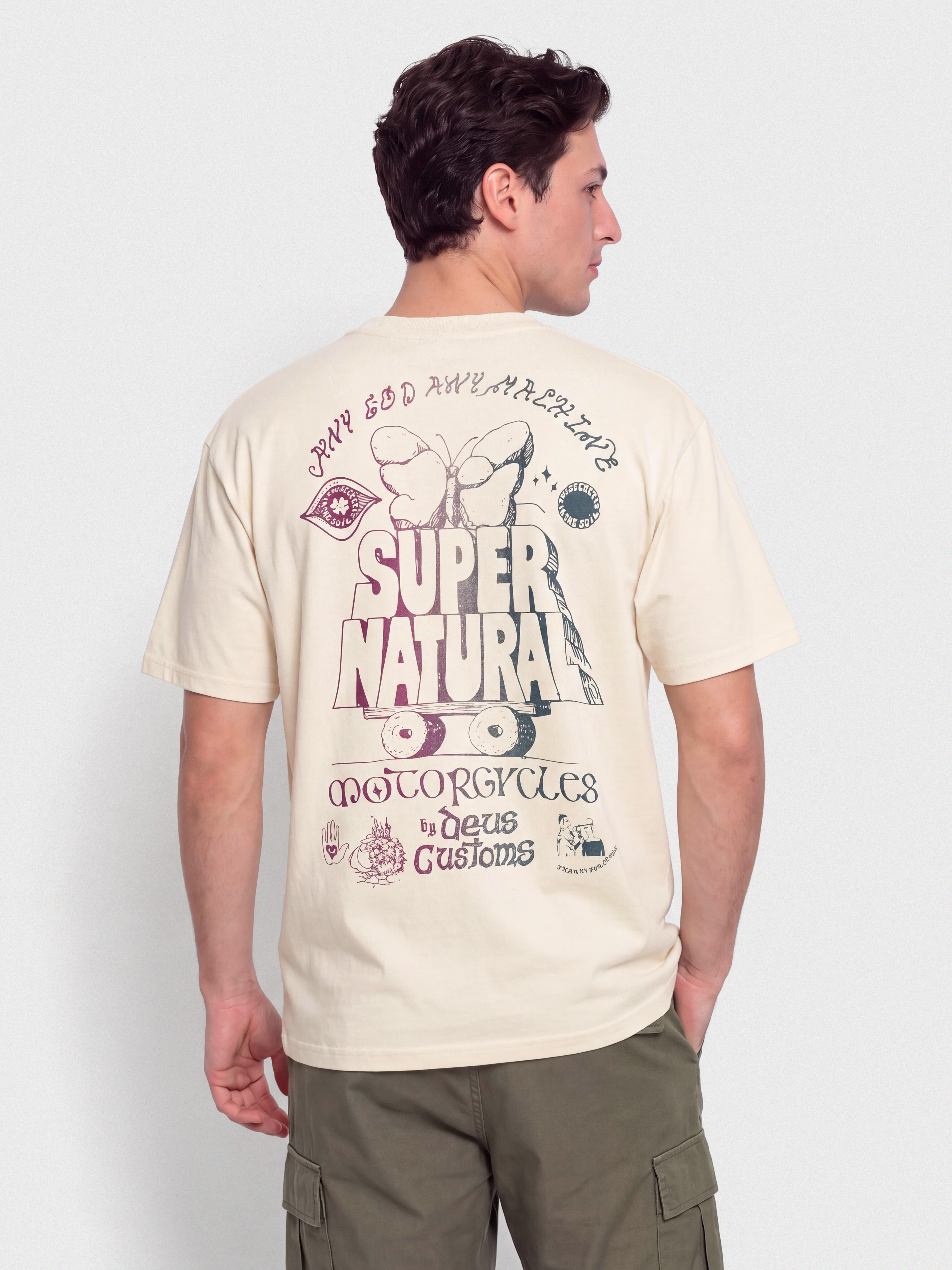 Tricou Deus Ex Machina Temple Torque (dirty white)