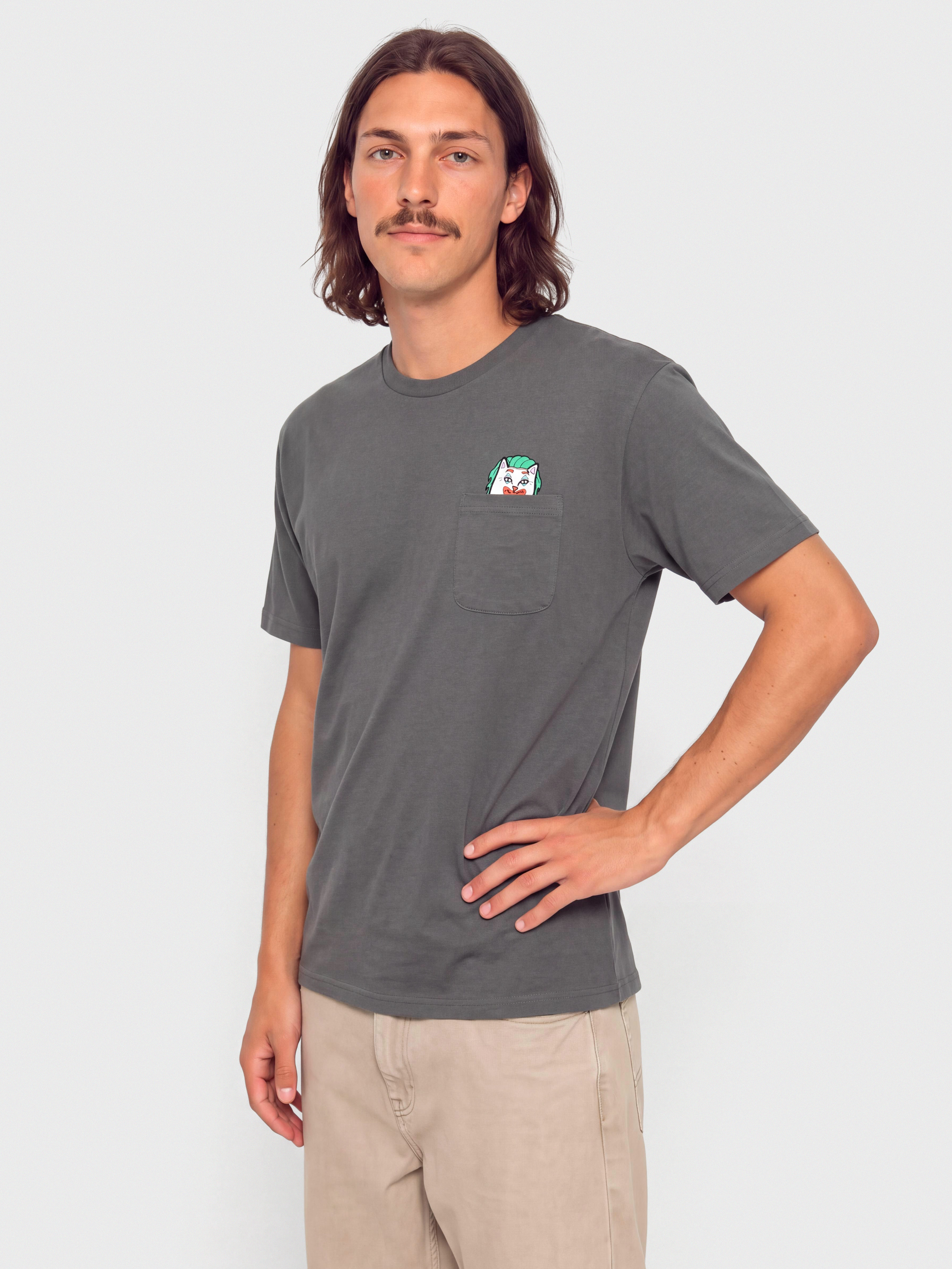 Tricou RipNDip Why So Nermal? Pocket (charcoal)