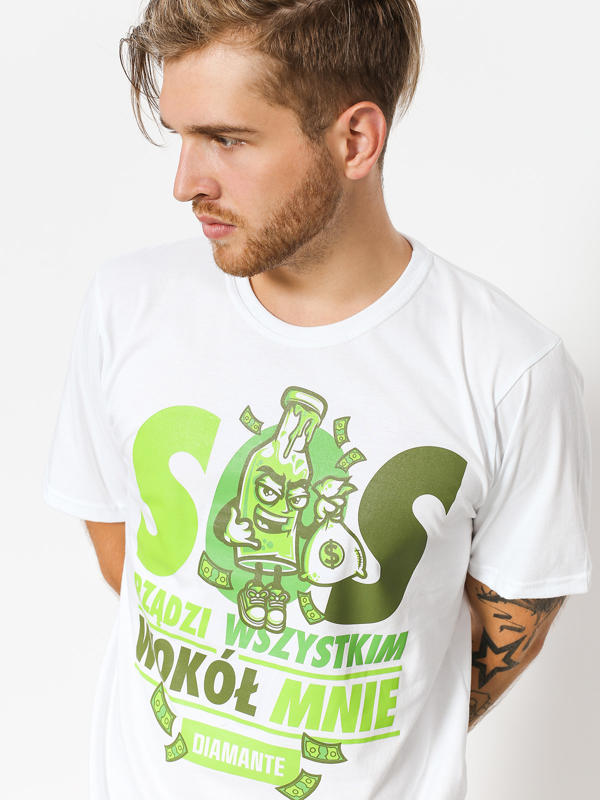 Tricou Diamante Wear SOS (white)